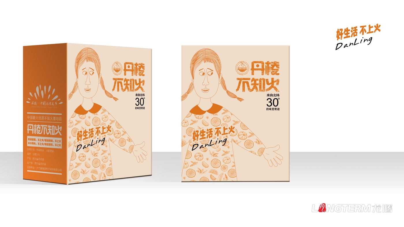 不知火桔橙水果包装形象设计_丹棱不知火耙耙柑眉山市桔橙水果品牌形象标志LOGO设计